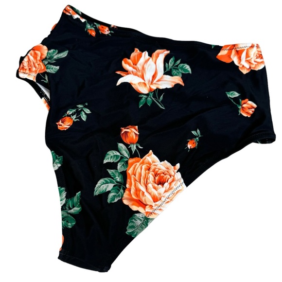 Cupshe Orange Floral High Waisted Bikini Bottom NWT M - Picture 8 of 9
